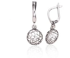 Sidabriniai auskarai anglišku užsegimu, Metalas: Sidabras, Praba: 925°, - 2.1 g. - 27 mm.