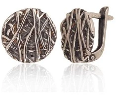 Sidabriniai auskarai anglišku užsegimu, Metalas: Sidabras, Praba: 925°, - 3.5 g. - 14 mm.