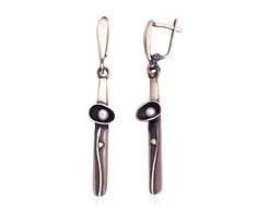 Sidabriniai auskarai anglišku užsegimu, Metalas: Sidabras, Praba: 925°, - 7.2 g. - 56 mm.