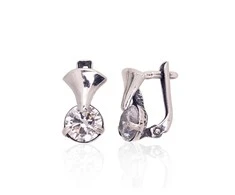 Sidabriniai auskarai anglišku užsegimu, Metalas: Sidabras, Praba: 925°, - 3.9 g. - 14 mm.