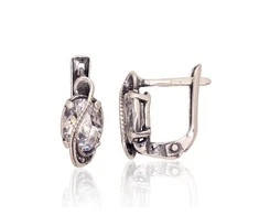 Sidabriniai auskarai anglišku užsegimu, Metalas: Sidabras, Praba: 925°, - 3.1 g. - 14 mm.