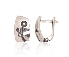 Sidabriniai auskarai anglišku užsegimu, Metalas: Sidabras, Praba: 925°, - 2.9 g. - 14 mm.