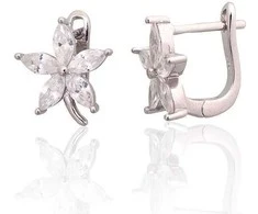 Sidabriniai auskarai ant cilindrinės spynos - 13 mm. - 2.8 g.