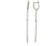 Sidabriniai auskarai ant cilindrinės spynos - 4.3 g. - 64 mm.