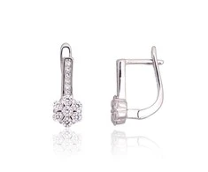Sidabriniai auskarai ant cilindrinės spynos - 2.4 g. - 13.5 mm.