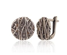 Sidabriniai auskarai anglišku užsegimu, Metalas: Sidabras, Praba: 925°, - 3.3 g. - 14 mm.