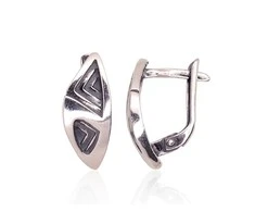 Sidabriniai auskarai anglišku užsegimu, Metalas: Sidabras, Praba: 925°, - 3.2 g. - 18 mm.