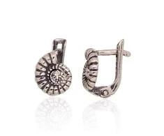 Sidabriniai auskarai anglišku užsegimu, Metalas: Sidabras, Praba: 925°, Akmuo: Cirkonai - 1.7 g. - 11 mm.