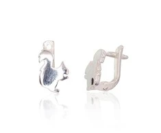 Sidabriniai auskarai anglišku užsegimu, Metalas: Sidabras, Praba: 925°, - 1.5 g. - 11 mm.