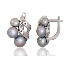 Sidabriniai auskarai anglišku užsegimu, Metalas: Sidabras, Praba: 925°, Akmuo: Perlai - 6 g. - 18 mm.