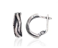 Sidabriniai auskarai anglišku užsegimu, Metalas: Sidabras, Praba: 925°, - 18 mm. - 5.1 g.