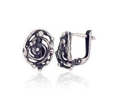 Sidabriniai auskarai anglišku užsegimu, Metalas: Sidabras, Praba: 925°, - 3.3 g. - 15 mm.