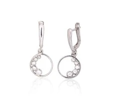 Sidabriniai auskarai ant cilindrinės spynos - 3.4 g. - 29 mm.