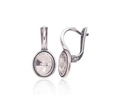 Sidabriniai auskarai anglišku užsegimu, Metalas: Sidabras, Praba: 925°, Akmuo: Kristalai - 3.3 g. - 20 mm.
