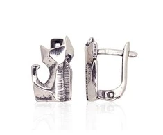 Sidabriniai auskarai anglišku užsegimu, Metalas: Sidabras, Praba: 925°, - 3 g. - 15 mm.