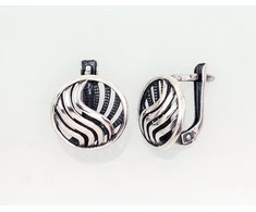 Sidabriniai auskarai anglišku užsegimu, Metalas: Sidabras, Praba: 925°, - 3.2 g. - 14 mm.