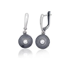 Sidabriniai auskarai ant cilindrinės spynos - 3.6 g. - 27 mm.