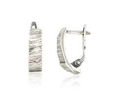 Sidabriniai auskarai anglišku užsegimu, Metalas: Sidabras, Praba: 925°, - 16 mm. - 2.8 g.