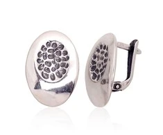 Sidabriniai auskarai anglišku užsegimu, Metalas: Sidabras, Praba: 925°, - 4.5 g. - 19 mm.