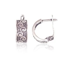Sidabriniai auskarai anglišku užsegimu, Metalas: Sidabras, Praba: 925°, - 13 mm. - 4 g.