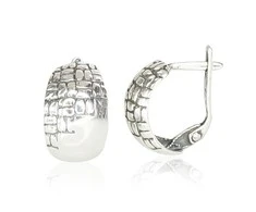 Sidabriniai auskarai anglišku užsegimu, Metalas: Sidabras, Praba: 925°, - 3.9 g. - 17 mm.