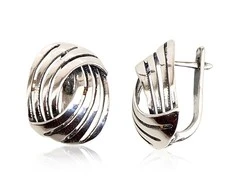 Sidabriniai auskarai anglišku užsegimu, Metalas: Sidabras, Praba: 925°, - 4.7 g. - 20 mm.