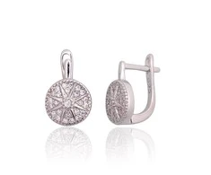 Sidabriniai auskarai ant cilindrinės spynos - 2.8 g. - 12.5 mm.
