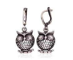 Sidabriniai auskarai anglišku užsegimu, Metalas: Sidabras, Praba: 925°, Akmuo: Cirkonai - 6 g. - 33 mm.