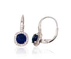 Sidabriniai auskarai anglišku užsegimu, Metalas: Sidabras, Praba: 925°, Akmuo: Cirkonai - 2.4 g. - 18 mm.
