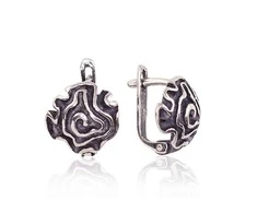 Sidabriniai auskarai anglišku užsegimu, Metalas: Sidabras, Praba: 925°, - 12 mm. - 2.6 g.