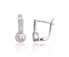 Sidabriniai auskarai ant cilindrinės spynos - 3.5 g. - 14.5 mm.