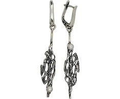 Sidabriniai auskarai anglišku užsegimu, Metalas: Sidabras, Praba: 925°, Akmuo: Perlai - 5.9 g. - 59 mm.