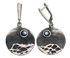 Sidabriniai auskarai anglišku užsegimu, Metalas: Sidabras, Praba: 925°, Akmuo: Perlamutras - 45 mm. - 11.4 g.