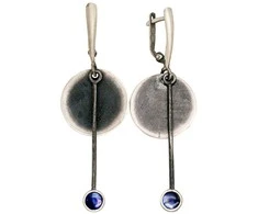Sidabriniai auskarai anglišku užsegimu, Metalas: Sidabras, Praba: 925°, Akmuo: Perlamutras - 7.4 g. - 61 mm.