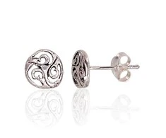 Sidabriniai auskarai Vinukai, Praba: 925°, Metalas: Sidabras - 0.9 g. - 7.5 mm.