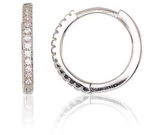 Sidabriniai auskarai su apvaliu segtuku - 1.7 g. - 14 mm.