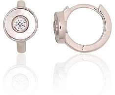 Sidabriniai auskarai su apvaliu segtuku - 2.3 g. - 11 mm.