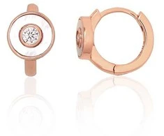 Sidabriniai auskarai su apvaliu segtuku - 2.3 g. - 11 mm.