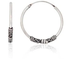 Sidabriniai auskarai –žiedai - 2.4 g. - 25 mm.