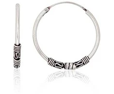 Sidabriniai auskarai –žiedai - 2.4 g. - 25 mm.