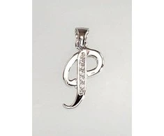 Sidabrinis Pakabukas - Vardo Raidė. Metalas: Sidabras. Praba: 925°. Akmuo: Cirkonai - 0.9 g. - 15 mm.