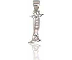 Sidabrinis Pakabukas - Vardo Raidė. Metalas: Sidabras. Praba: 925°. Akmuo: Cirkonai - 1 g. - 21 mm.