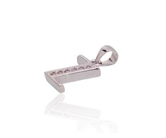 Sidabrinis Pakabukas - Vardo Raidė. Metalas: Sidabras. Praba: 925°. Akmuo: Cirkonai - 1.2 g. - 19 mm.