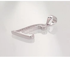 Sidabrinis Pakabukas - Vardo Raidė. Metalas: Sidabras. Praba: 925°. Akmuo: Cirkonai - 1.3 g. - 22 mm.