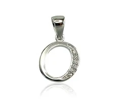 Sidabrinis Pakabukas - Vardo Raidė. Metalas: Sidabras. Praba: 925°. Akmuo: Cirkonai - 1.7 g. - 22 mm.