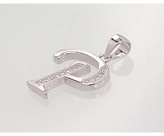 Sidabrinis Pakabukas - Vardo Raidė. Metalas: Sidabras. Praba: 925°. Akmuo: Cirkonai - 1.7 g. - 23 mm.