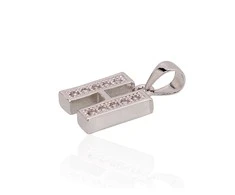 Sidabrinis Pakabukas - Vardo Raidė. Metalas: Sidabras. Praba: 925°. Akmuo: Cirkonai - 1.7 g. - 19 mm.