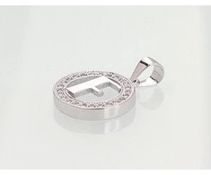 Sidabrinis Pakabukas - Vardo Raidė. Metalas: Sidabras. Praba: 925°. Akmuo: Cirkonai - 1.8 g. - 21 mm.