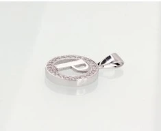 Sidabrinis Pakabukas - Vardo Raidė. Metalas: Sidabras. Praba: 925°. Akmuo: Cirkonai - 2 g. - 21 mm.