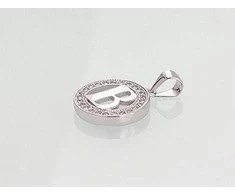 Sidabrinis Pakabukas - Vardo Raidė. Metalas: Sidabras. Praba: 925°. Akmuo: Cirkonai - 2 g. - 21 mm.
